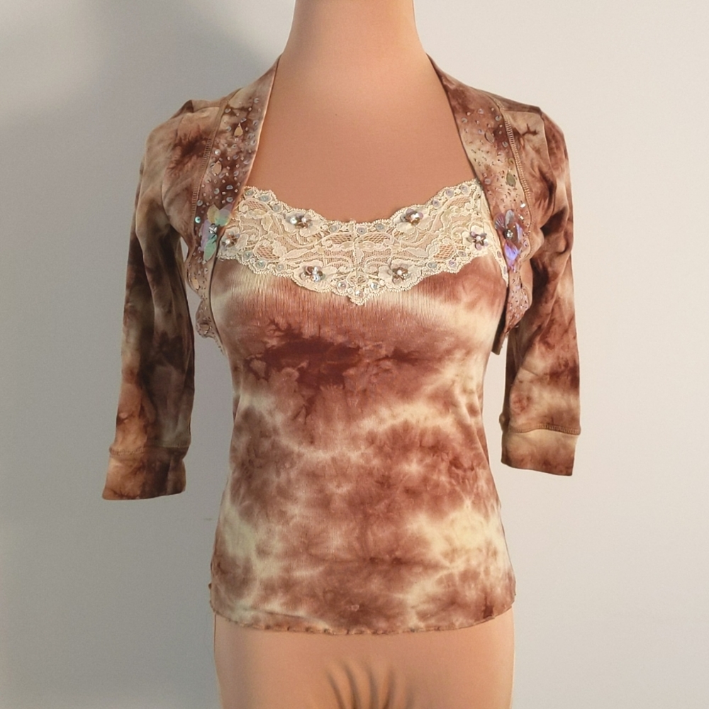 Lapis Embellished Twin Set, PS, EUC